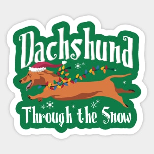 Dashchund Through the Snow Sticker